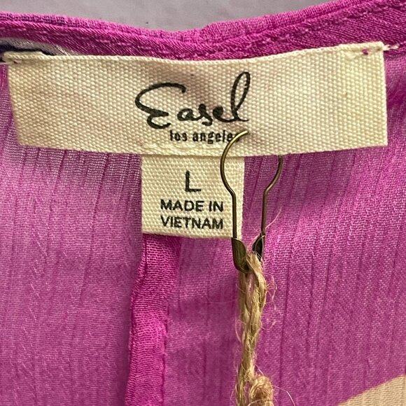 Easel Smiles For Days Multicolor Short Sleeve Kimono - Size L - NWT - Picture 3 of 4